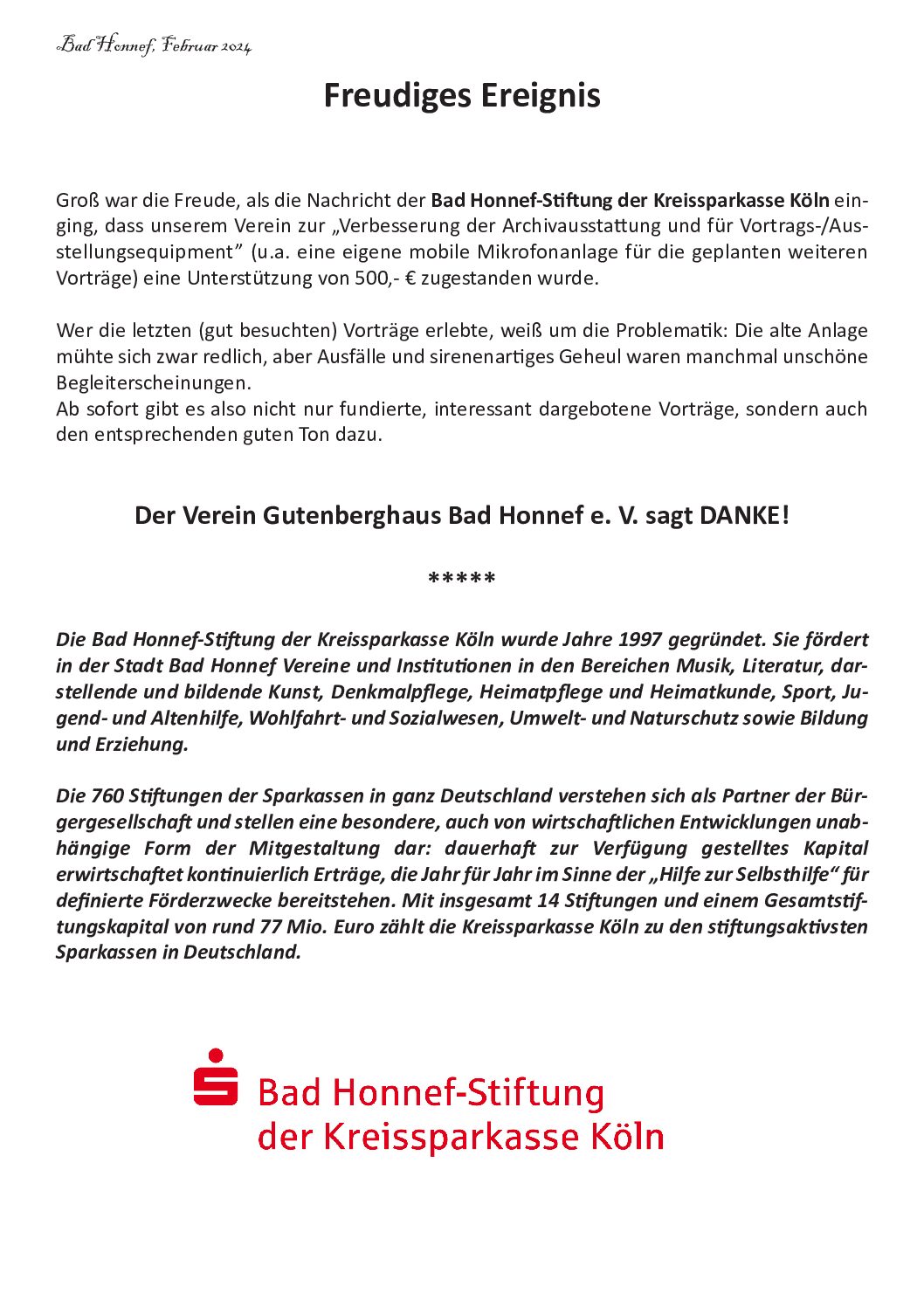 Spende Sparkasse Homepage